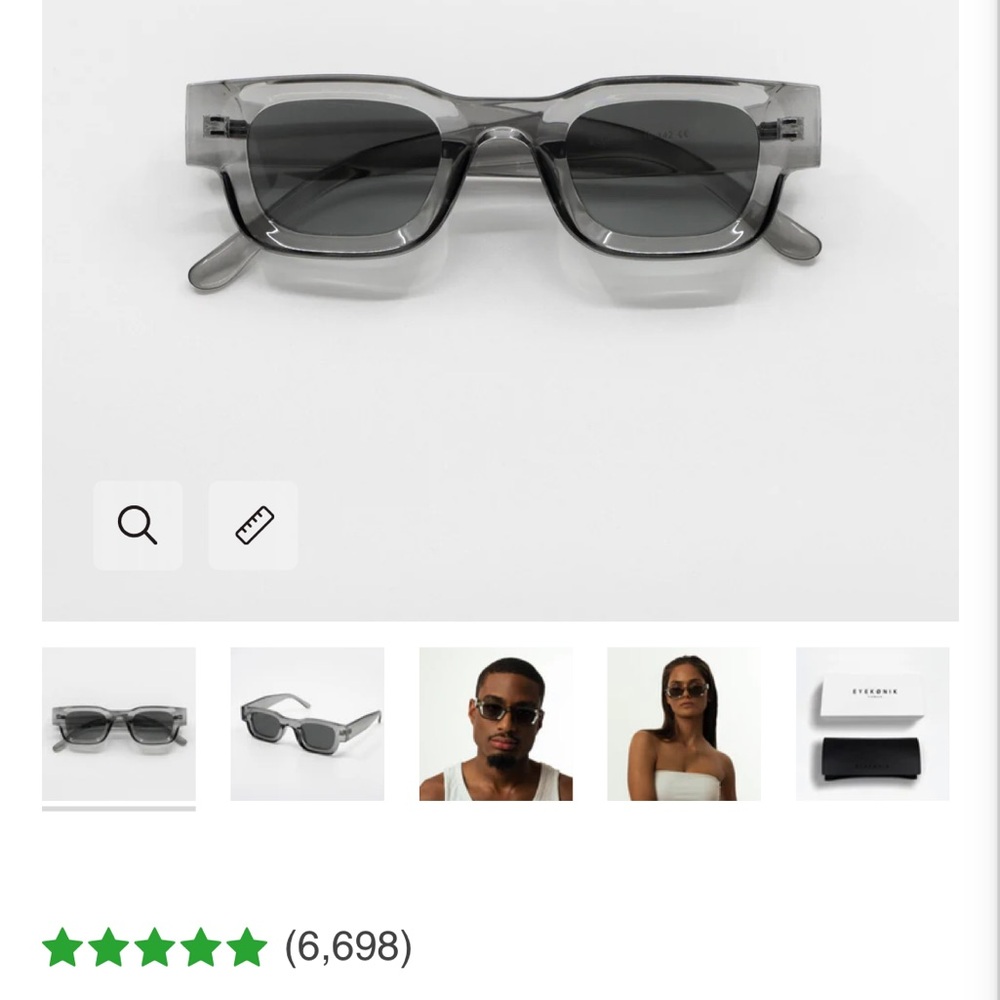 Eyekonik Sunglasses Sembo Crystal. Clear Rectangular Sunglasses